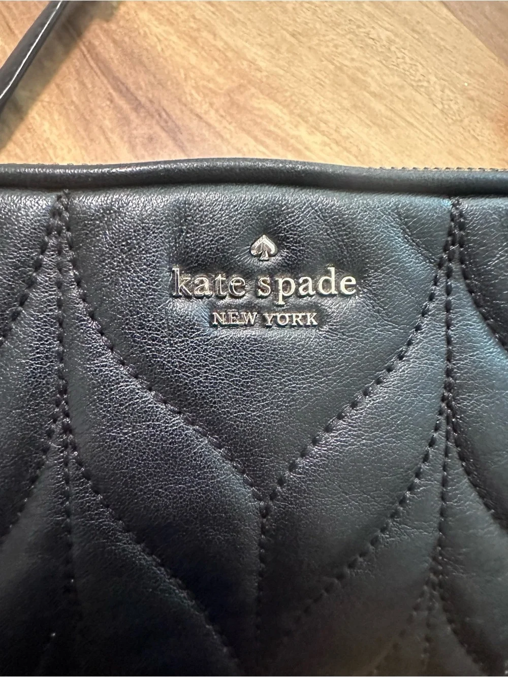 Kate Spade black leather Briar Lane quilted Kendall crossbody purse